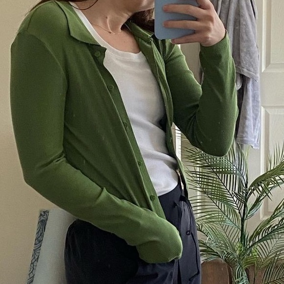 ZARA form-fitting ribbed collar polo - Picture 5 of 6